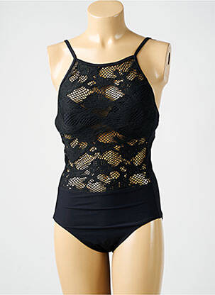 Maillot de bain 1 pièce stretch haut soutien-gorge moulé noir AMORESSA femme