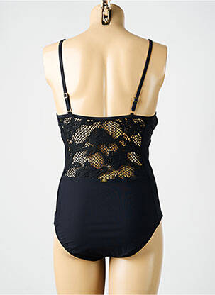 Maillot de bain 1 pièce stretch haut soutien-gorge moulé noir AMORESSA femme
