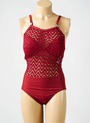 Maillot de bain 1 pièce stretch haut soutien-gorge moulé rouge AMORESSA femme