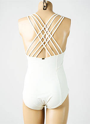 Maillot de bain 1 pièce stretch haut soutien-gorge moulé blanc AMORESSA femme