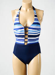 Maillot de bain 1 pièce stretch haut soutien-gorge moulé bleu AMORESSA femme