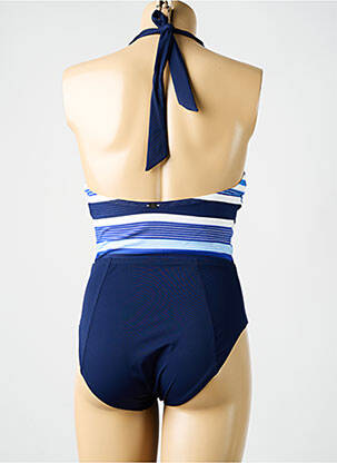 Maillot de bain 1 pièce stretch haut soutien-gorge moulé bleu AMORESSA femme