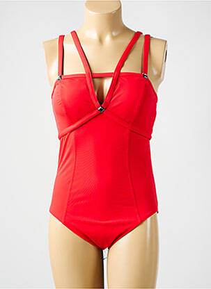 Maillot de bain 1 pièce stretch haut soutien-gorge moulé rouge AMORESSA femme