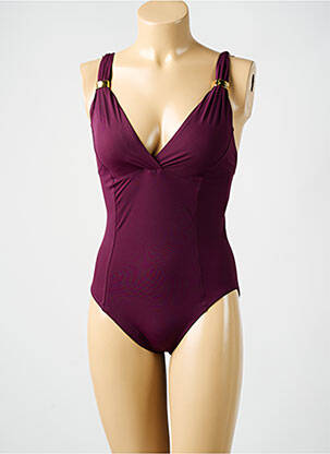 Maillot de bain 1 pièce stretch haut soutien-gorge moulé violet AMORESSA femme