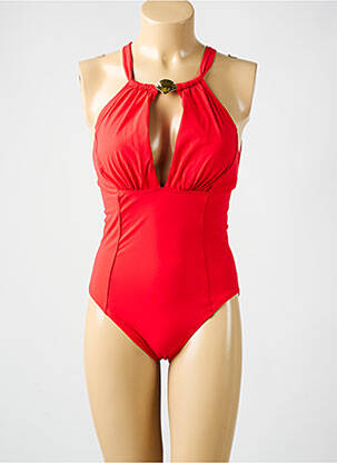 Maillot de bain 1 pièce stretch haut soutien-gorge moulé rouge AMORESSA femme