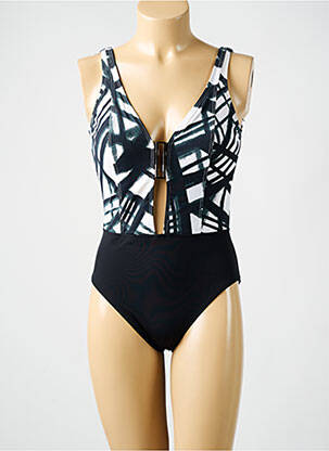 Maillot de bain 1 pièce imprimé fantaisie haut soutien-gorge moulé noir AMORESSA femme