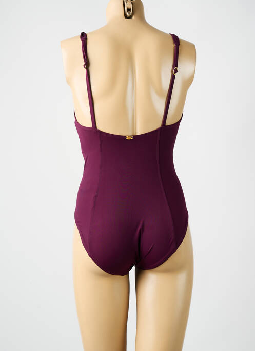 Maillot de bain 1 pièce stretch haut soutien-gorge moulé violet AMORESSA femme