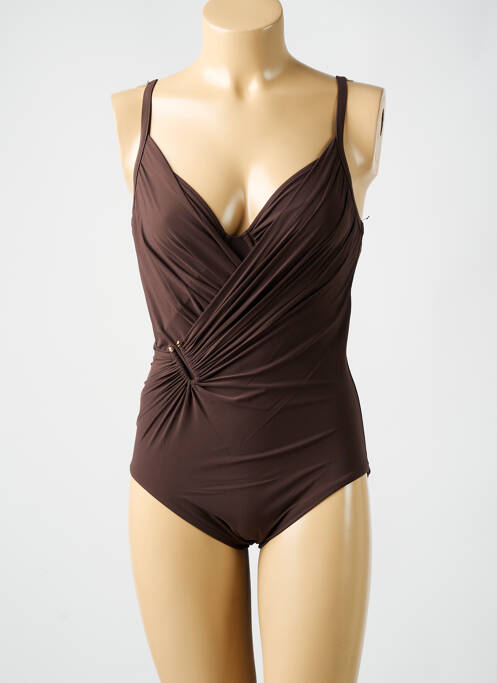 Maillot de bain 1 pièce haut soutien-gorge emboitant haut soutien-gorge emboitant marron AMORESSA femme