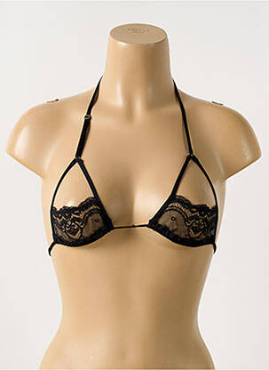 Soutien-gorge sans armature haut triangles noir AJOUR femme