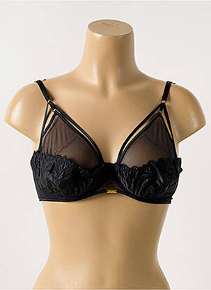 Soutien-gorge effet matière satinée haut soutien-gorge emboitant noir AJOUR femme