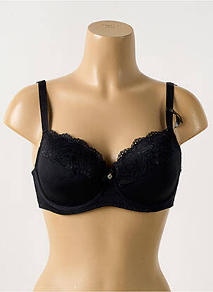 Soutien-gorge effet matière satinée haut soutien-gorge moulé noir AFTER EDEN femme