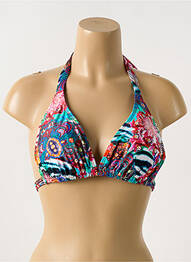 Haut de maillot de bain stretch haut soutien-gorge avec mousse de rembourrage amovible bleu LULI FAMA femme