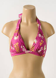 Haut de maillot de bain stretch haut soutien-gorge moulé rose CYELL femme
