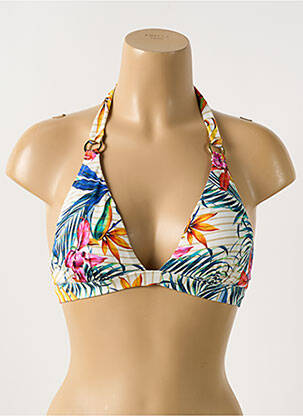 Haut de maillot de bain stretch haut triangles jaune CYELL femme