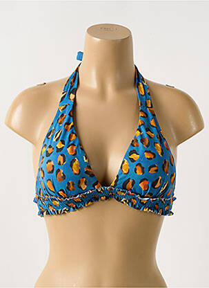 Haut de maillot de bain stretch haut soutien-gorge moulé bleu CYELL femme