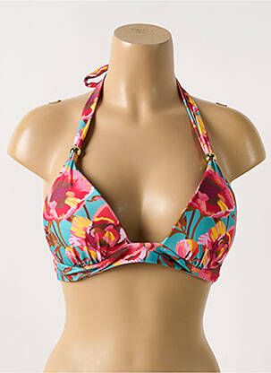 Haut de maillot de bain stretch haut soutien-gorge push-up rose CYELL femme