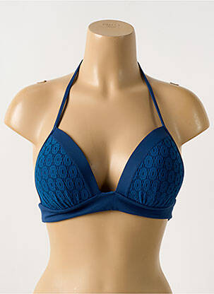 Haut de maillot de bain stretch haut soutien-gorge push-up bleu CYELL femme