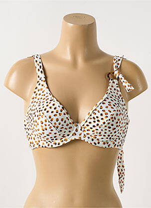 Haut de maillot de bain stretch haut soutien-gorge emboitant beige CYELL femme