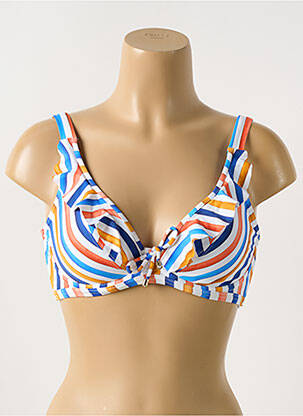 Haut de maillot de bain stretch haut soutien-gorge emboitant bleu CYELL femme