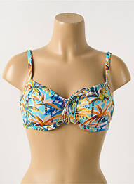 Haut de maillot de bain stretch haut soutien-gorge emboitant bleu CYELL femme