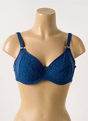 Haut de maillot de bain stretch haut soutien-gorge emboitant bleu CYELL femme