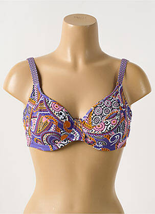 Haut de maillot de bain stretch haut soutien-gorge emboitant violet CYELL femme