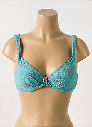 Haut de maillot de bain stretch haut soutien-gorge moulé bleu CYELL femme