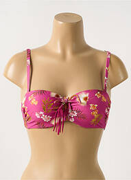 Haut de maillot de bain stretch haut soutien-gorge moulé rose CYELL femme
