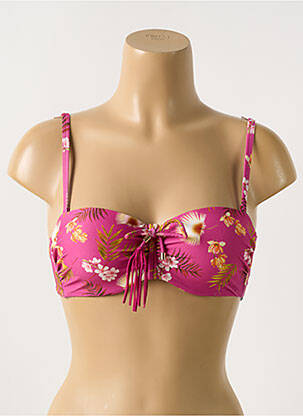 Haut de maillot de bain stretch haut soutien-gorge moulé rose CYELL femme