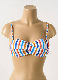 Haut de maillot de bain stretch haut soutien-gorge moulé bleu CYELL femme
