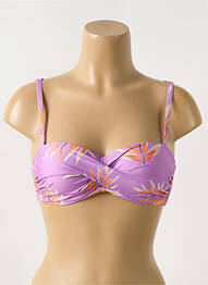 Haut de maillot de bain stretch haut soutien-gorge moulé violet CYELL femme