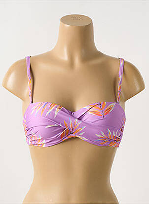 Haut de maillot de bain stretch haut soutien-gorge moulé violet CYELL femme