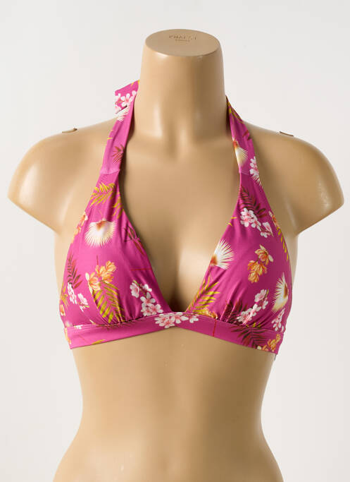 Haut de maillot de bain stretch haut soutien-gorge moulé rose CYELL femme