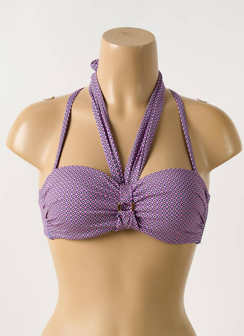 Haut de maillot de bain stretch haut soutien-gorge moulé violet CYELL femme