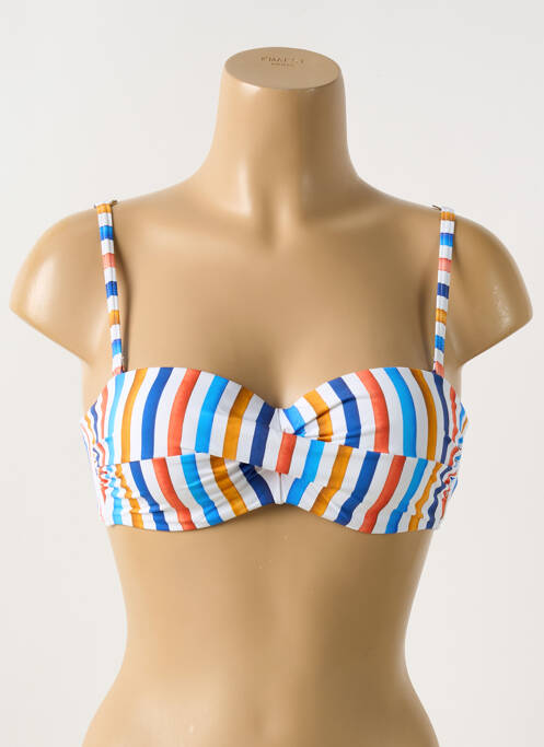 Haut de maillot de bain stretch haut soutien-gorge moulé bleu CYELL femme