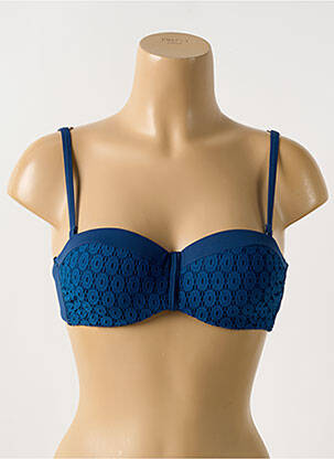 Haut de maillot de bain stretch haut soutien-gorge moulé bleu CYELL femme
