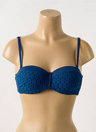 Haut de maillot de bain stretch haut soutien-gorge moulé bleu CYELL femme