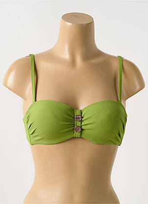 Haut de maillot de bain stretch haut soutien-gorge moulé vert CYELL femme