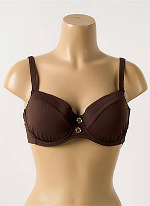 Haut de maillot de bain stretch haut soutien-gorge moulé marron CYELL femme
