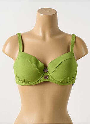 Haut de maillot de bain stretch haut soutien-gorge moulé vert CYELL femme