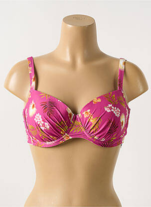 Haut de maillot de bain stretch haut soutien-gorge moulé rose CYELL femme