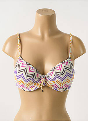 Haut de maillot de bain stretch haut soutien-gorge push-up beige CYELL femme