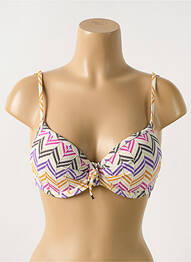 Haut de maillot de bain stretch haut soutien-gorge push-up beige CYELL femme