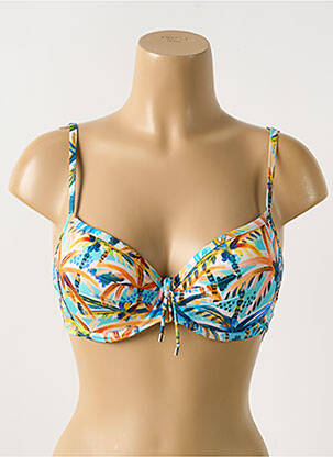 Haut de maillot de bain stretch haut soutien-gorge push-up bleu CYELL femme