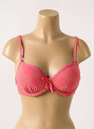 Haut de maillot de bain stretch haut soutien-gorge push-up rose CYELL femme