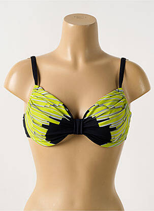 Haut de maillot de bain stretch haut soutien-gorge emboitant vert MIRADONNA femme