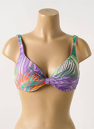 Haut de maillot de bain stretch haut soutien-gorge moulé violet MIRADONNA femme