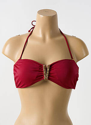 Haut de maillot de bain stretch haut soutien-gorge moulé rouge PHAX femme