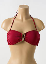 Haut de maillot de bain stretch haut soutien-gorge moulé rouge PHAX femme