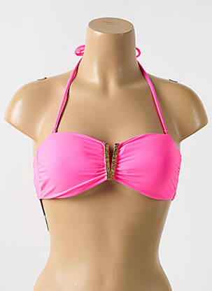 Haut de maillot de bain stretch haut soutien-gorge moulé rose PHAX femme